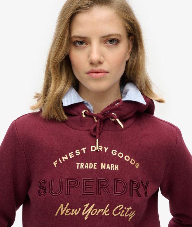 Luxe Metallic Logo Hoodie