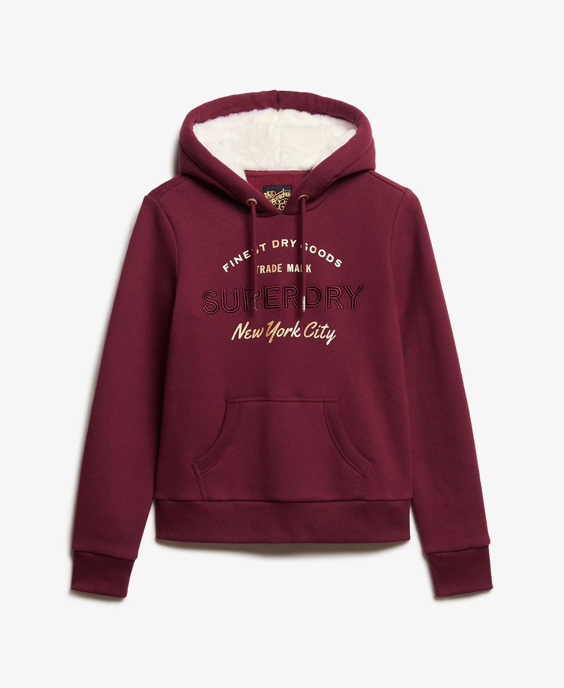 womens Luxe Metallic Logo Hoodie in Black | US