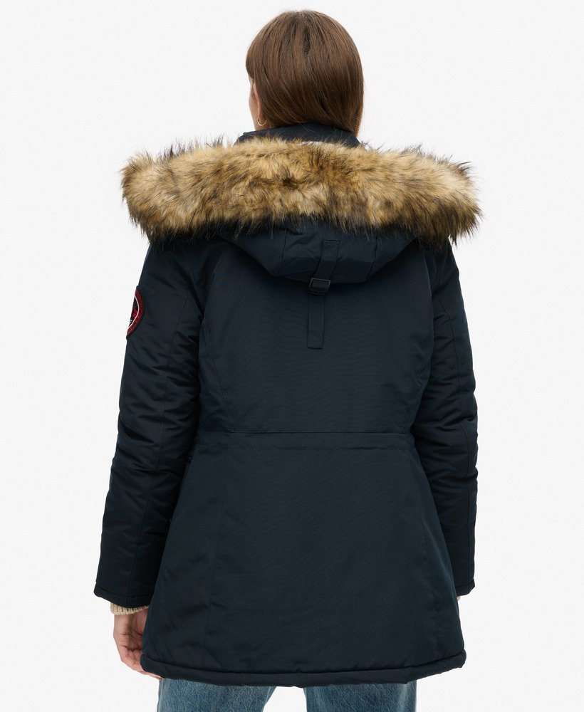 Superdry Womens Everest Faux Fur Hooded Parka Coat Abyss Khaki S 並行輸入品