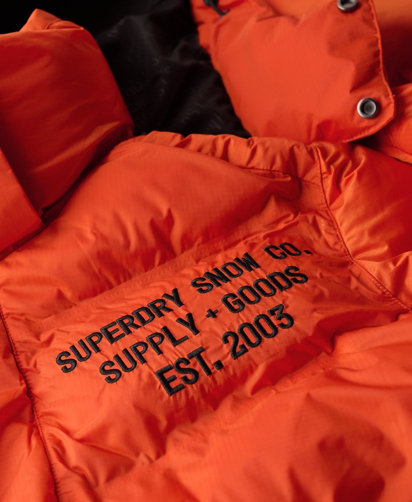mens Ski Sport Puffer Jacket in Flame Orange | Superdry US