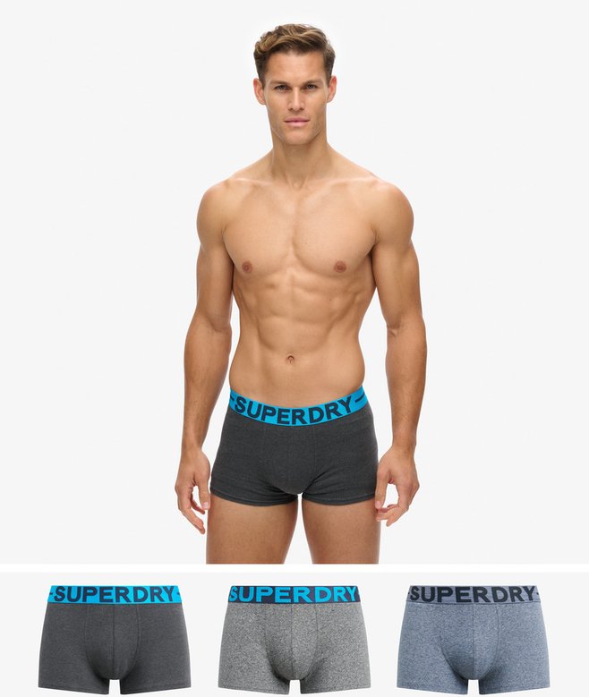 mens Organic Cotton Trunk Triple Pack in BLACK/ORANGE | US