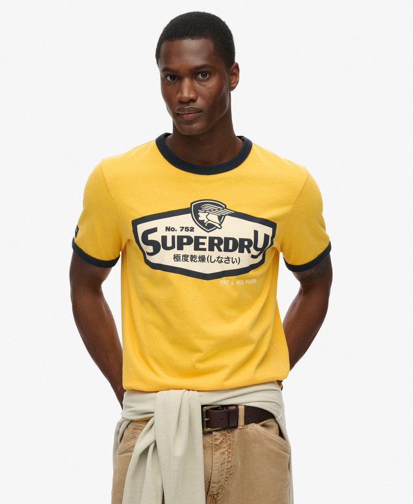 T-shirt classica in stile americano a contrasto con logo Coreutah  gold/eclipse navy da Uomo | Superdry IT