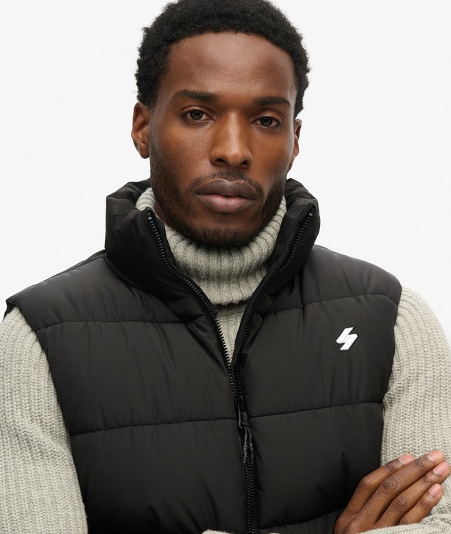 Superdry & Co PUFFER GILET - Chaleco - Denim Co Tobacco Brown/marrón