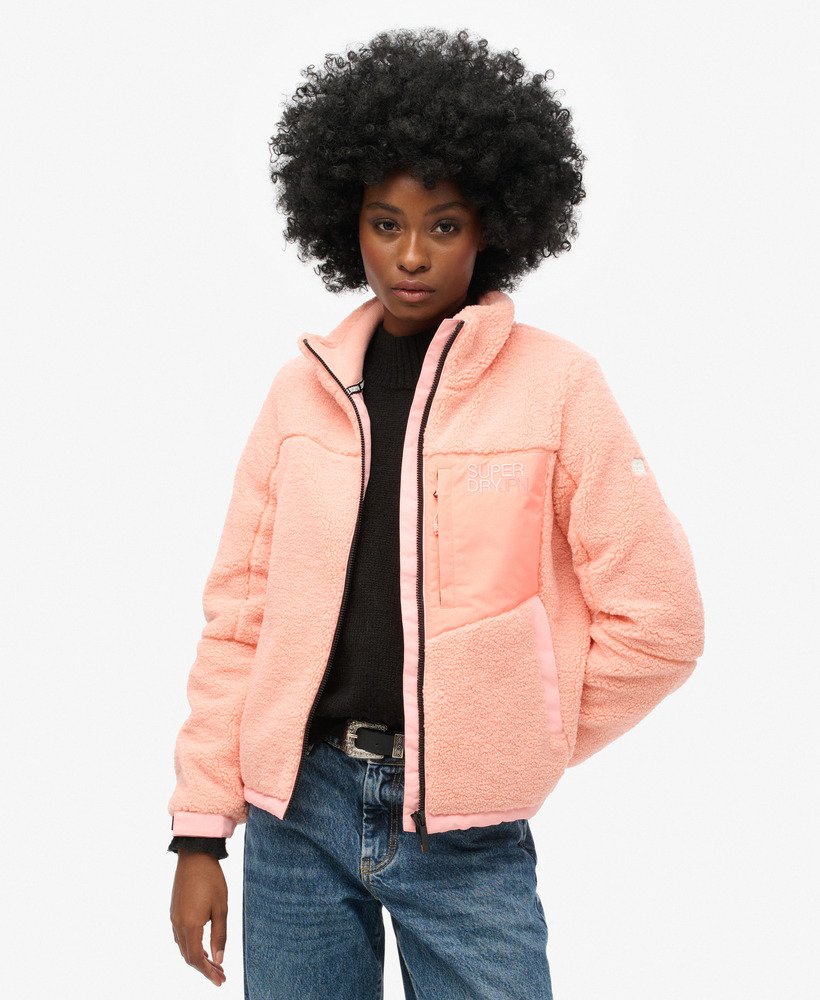 womens Fleece Trekker Jacket in Peach Pearl Pink | Superdry UK