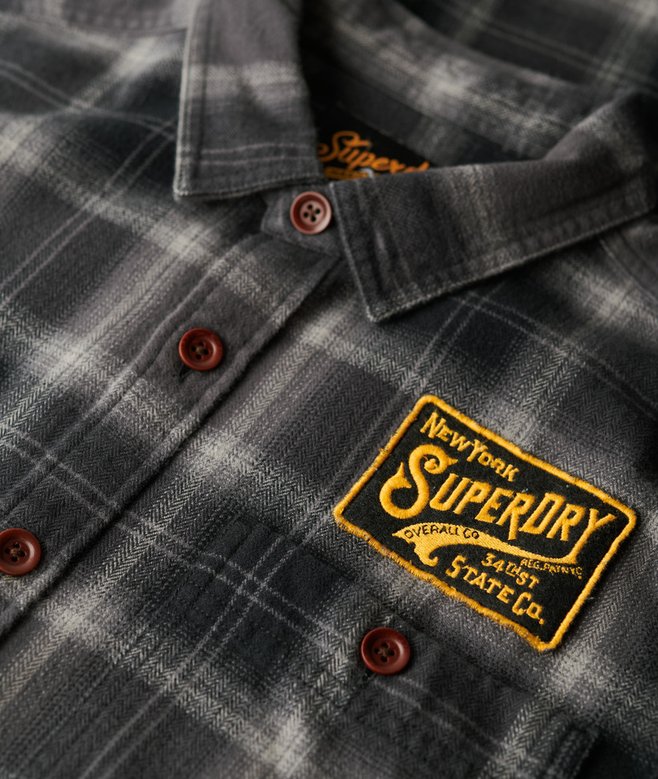 Embroidered Check Overshirt