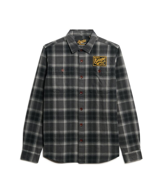 Embroidered Check Overshirt