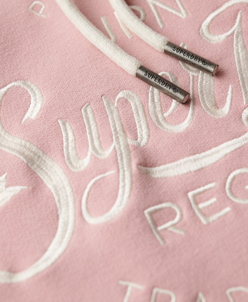 womens Premium Script Entry Hoodie in SOFT PINK | Superdry US