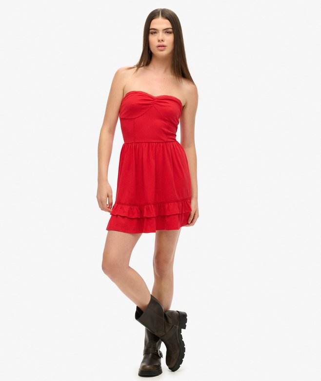 50s Lace Bandeau Mini Dress