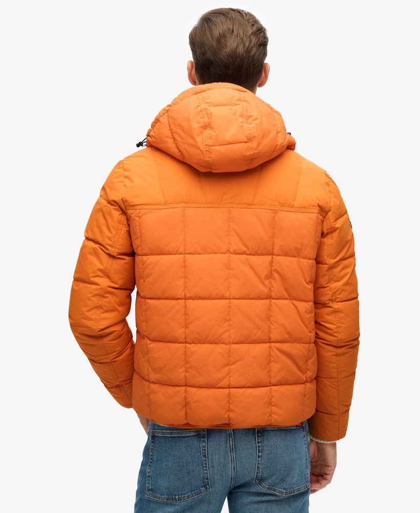 【ORANGE】Hooded padded jkt mens Expedition Hooded Puffer Jacket in Marmalade Orange | Superdry US