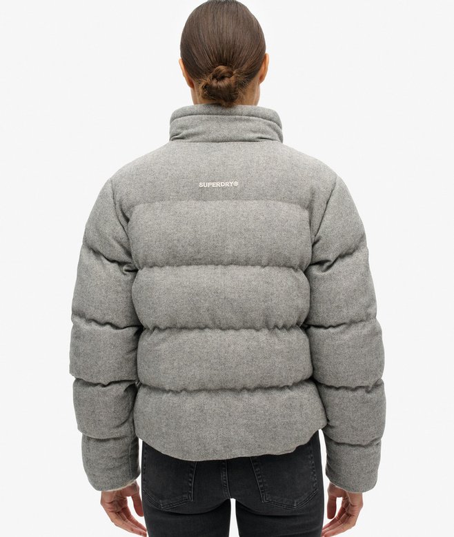 Tweed Puffer Boxy Jacket