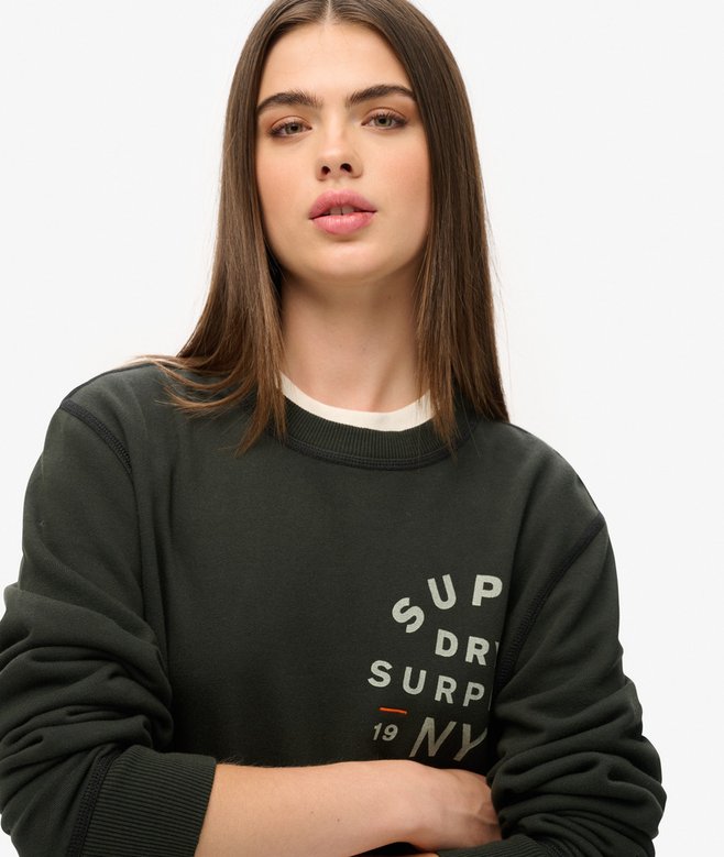 Oversized Surplus Graphic Crew Sweatshirt More Colours Available Price £29.99 Price reduced from £59.99 to You Save 50%