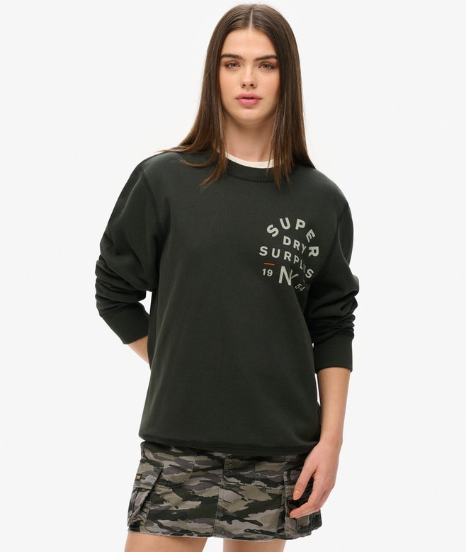 Oversized Surplus Graphic Crew Sweatshirt More Colours Available Price £29.99 Price reduced from £59.99 to You Save 50%