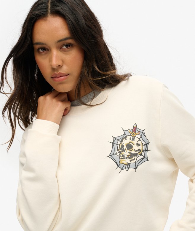 Oversized Tattoo Graphic Sweatshirt