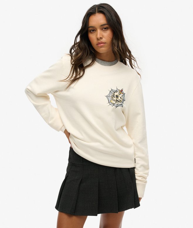 Oversized Tattoo Graphic Sweatshirt