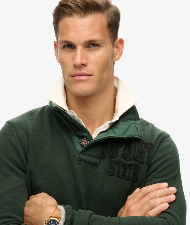 Vintage Athletic Half Button Jumper