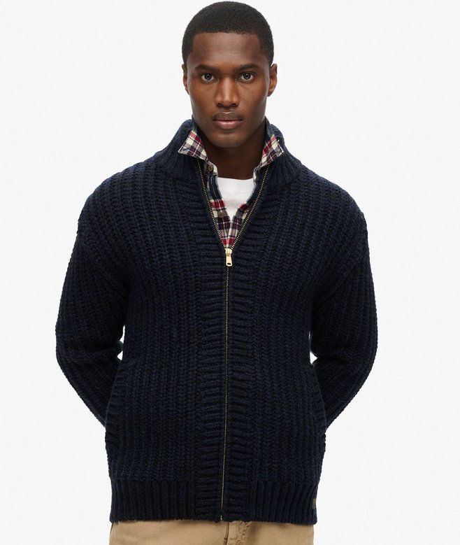 Chunky Knit Zip Through Cardigan