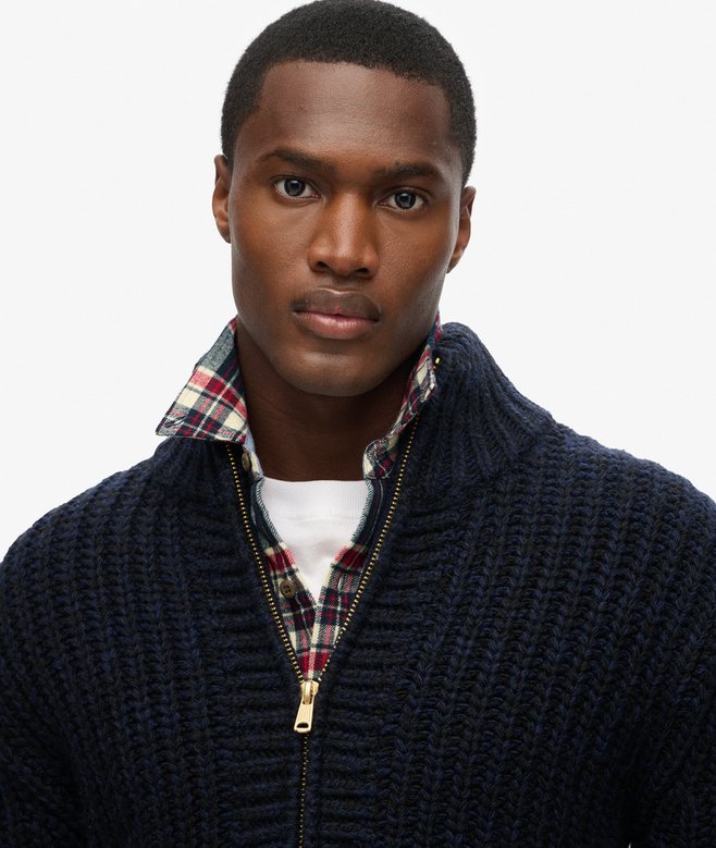 Chunky Knit Zip Through Cardigan