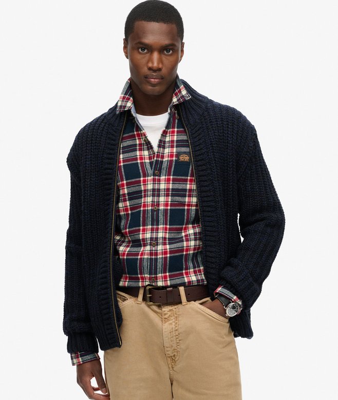 Chunky Knit Zip Through Cardigan