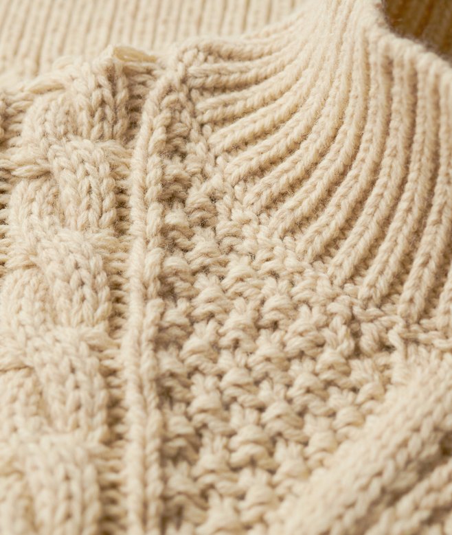 Aran Cable Knit Polo Jumper