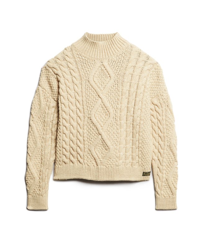 Aran Cable Knit Polo Jumper