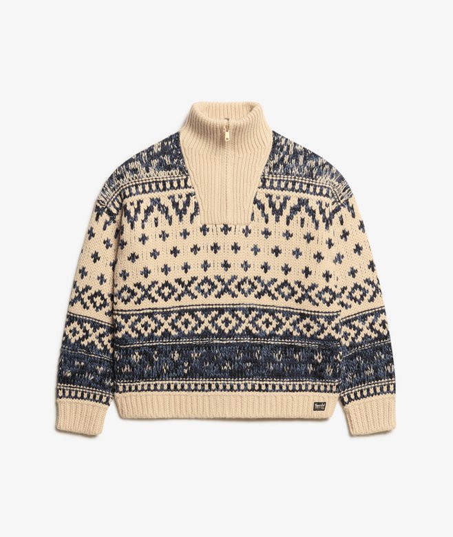 Ski Lodge Zip Neck Jumper