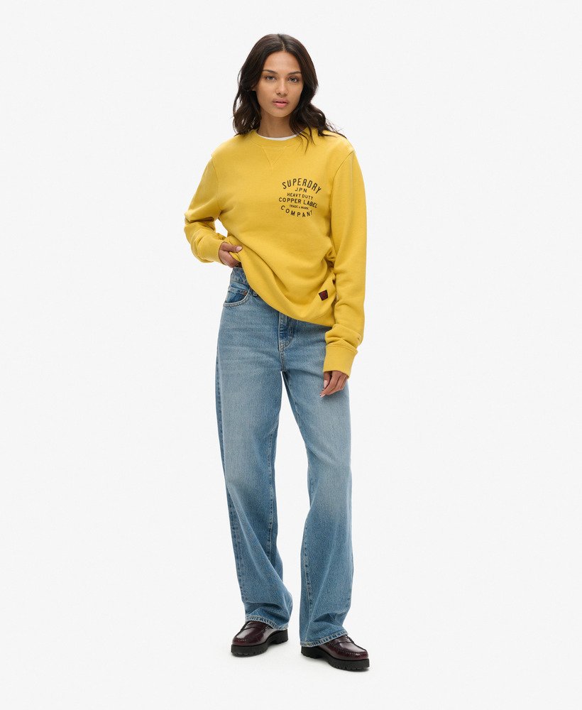 womens Oversized Copper Label Graphic Crew Sweatshirt in