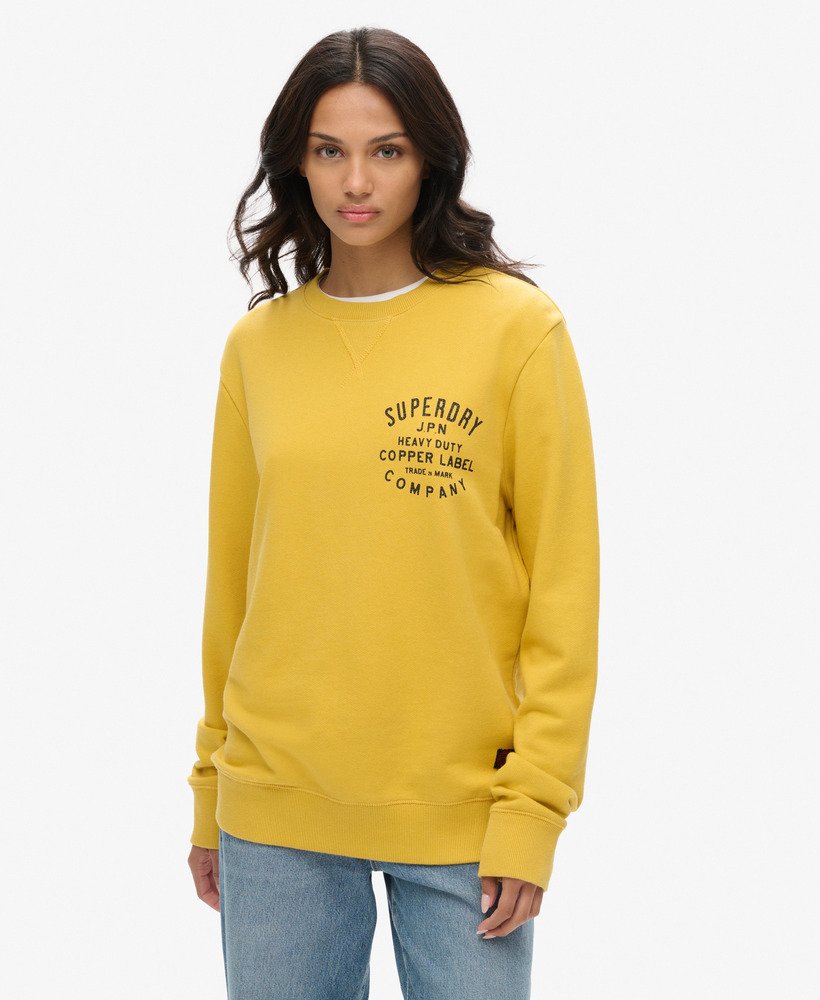 womens Oversized Copper Label Graphic Crew Sweatshirt in pigment
