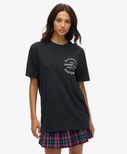 Oversized Copper Label Chest Graphic T-Shirt