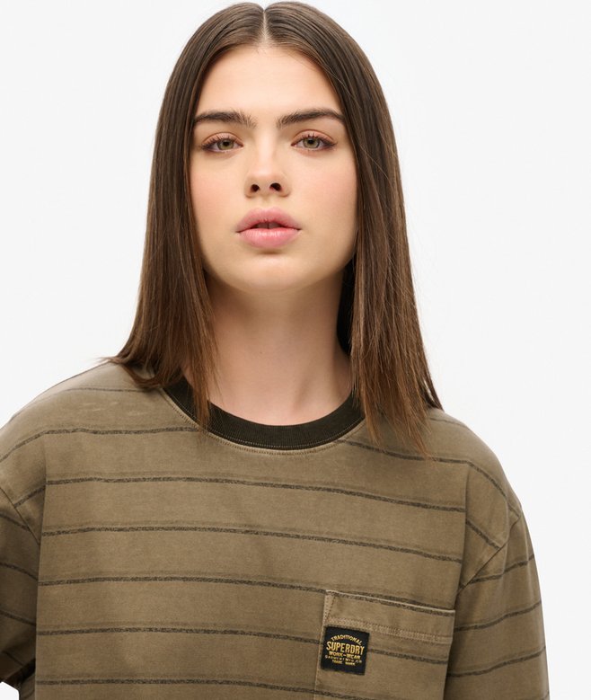 Oversized Textured Stripe Pocket T-Shirt More Colours Available Price £13.49 Price reduced from £26.99 to You Save 50%