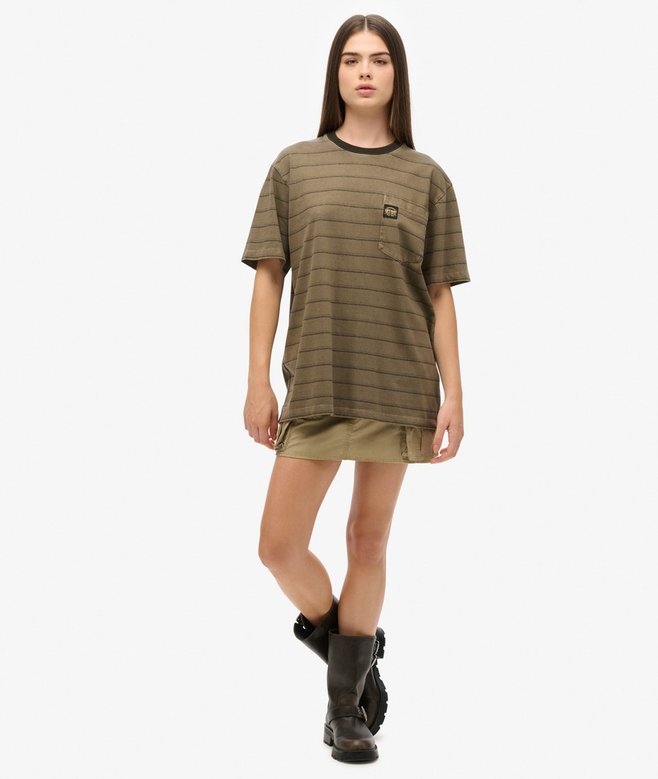 Oversized Textured Stripe Pocket T-Shirt More Colours Available Price £13.49 Price reduced from £26.99 to You Save 50%