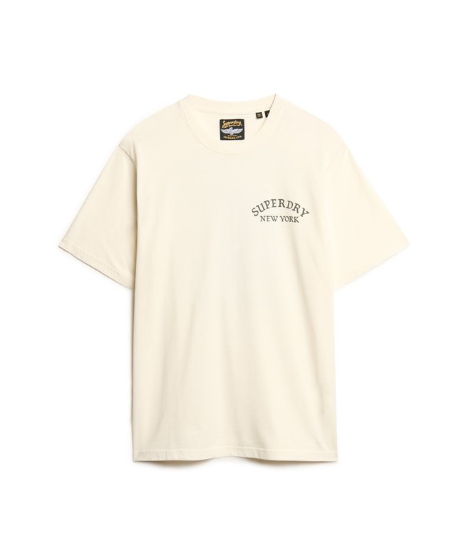 Dames Oversized Tattoo T-shirt met print op de rug in winter white