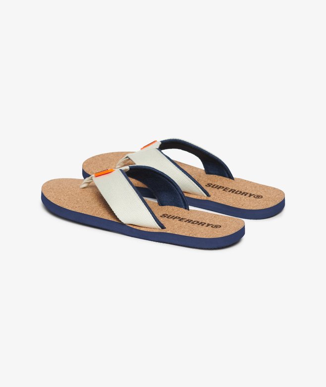 Superdry Cork Graphic Flip Flop - Infradito Uomo In Sughero, Bone White/Black