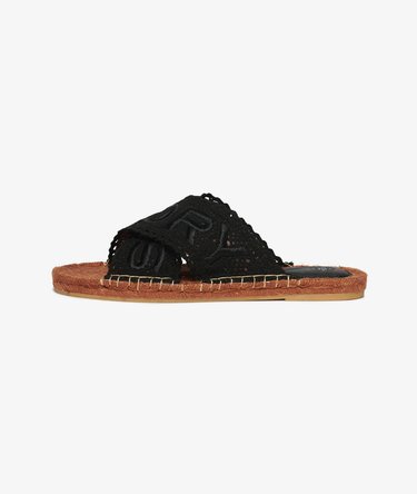 Espadrille Cross Strap Sliders Image 4