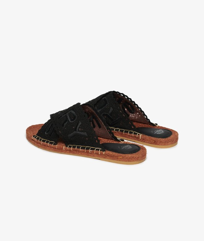 Espadrille Cross Strap Sliders