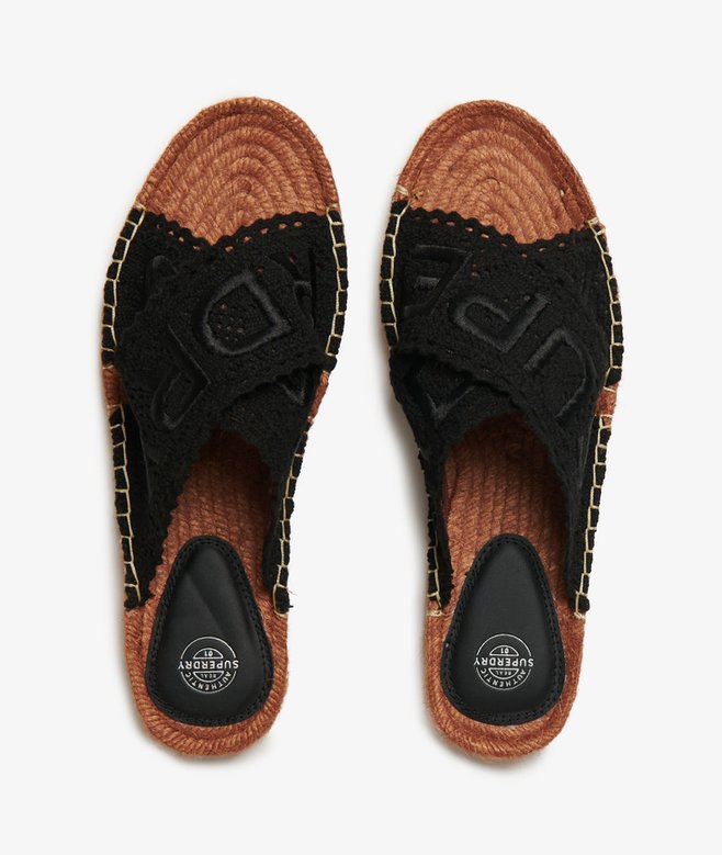 Espadrille Cross Strap Sliders
