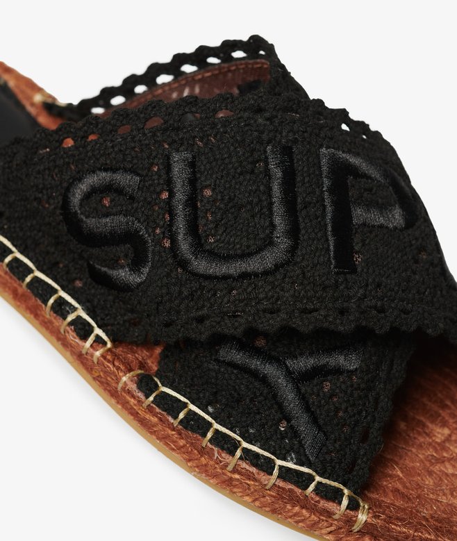 Espadrille Cross Strap Sliders