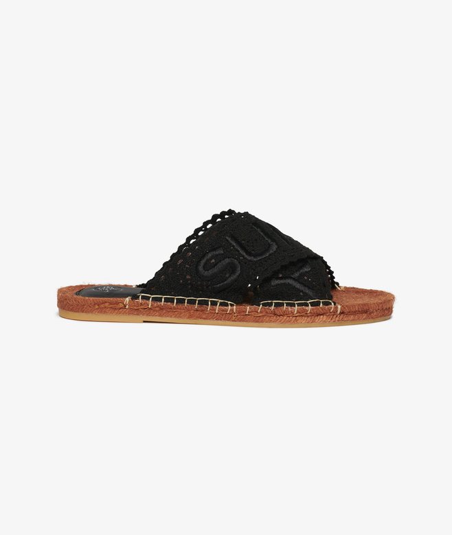 Espadrille Cross Strap Sliders
