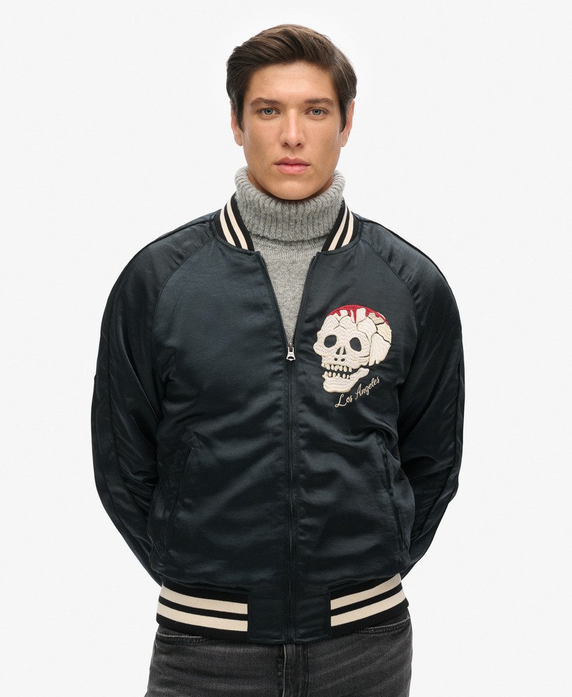 【未使用】3x1 スカボンバージャケット Suka Bomber Jacket mens Sukajan Embroidered Bomber Jacket in JET BLACK | Superdry CA-EN
