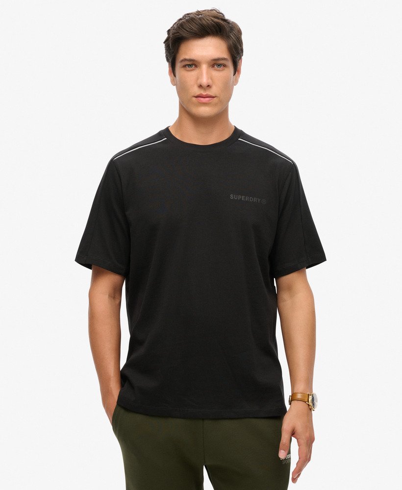 mens Tech Logo Relaxed T-Shirt in BLACK/REFLECTIVE | Superdry US
