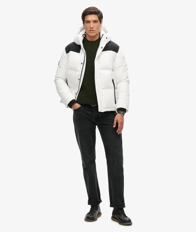 Hooded Box Quilt Puffer Jacket