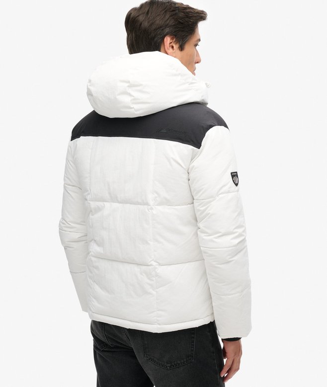 Hooded Box Quilt Puffer Jacket