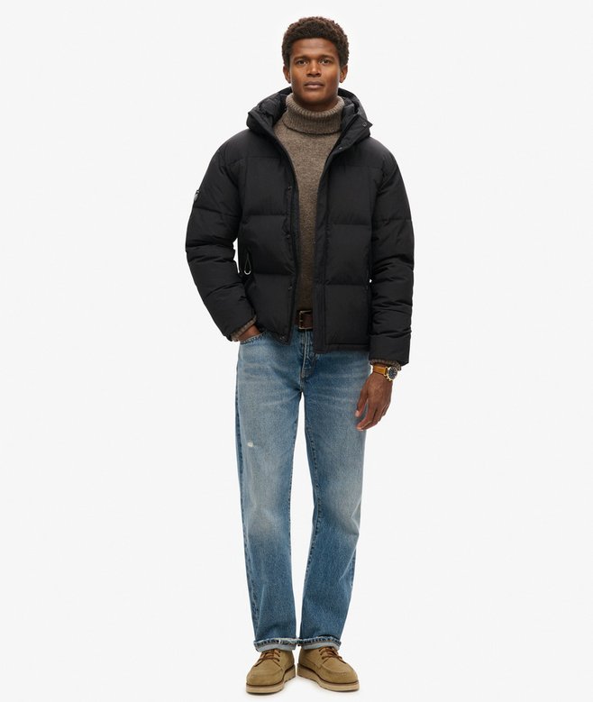 Hooded Box Quilt Puffer Jacket