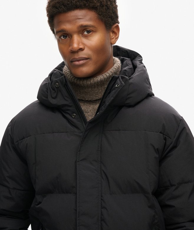 Hooded Box Quilt Puffer Jacket