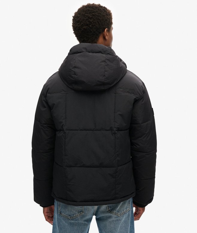 Hooded Box Quilt Puffer Jacket