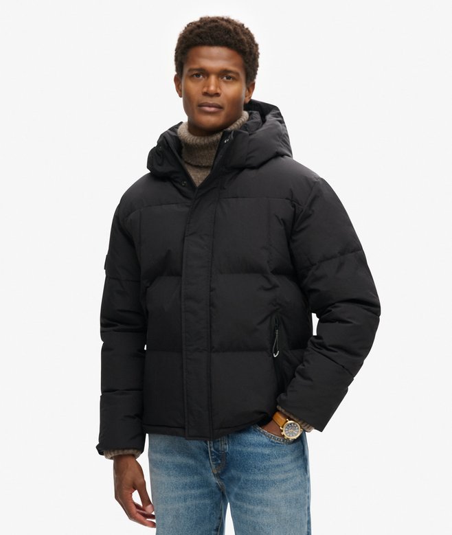 Hooded Box Quilt Puffer Jacket