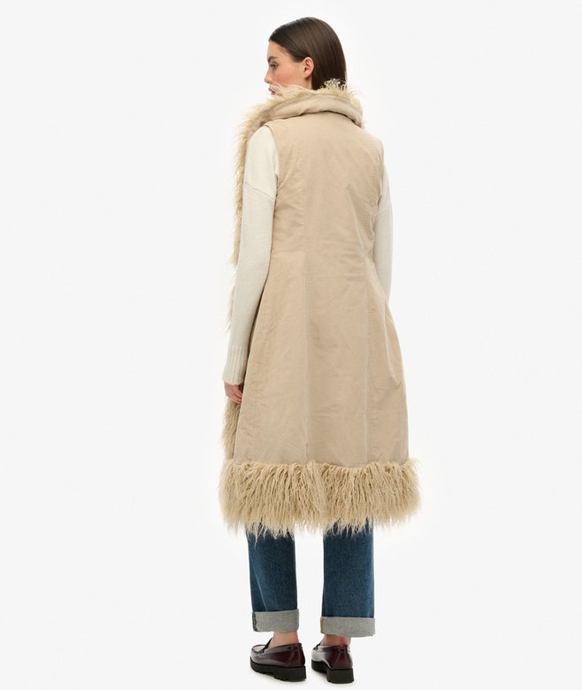 Faux Fur Afghan Long Gilet