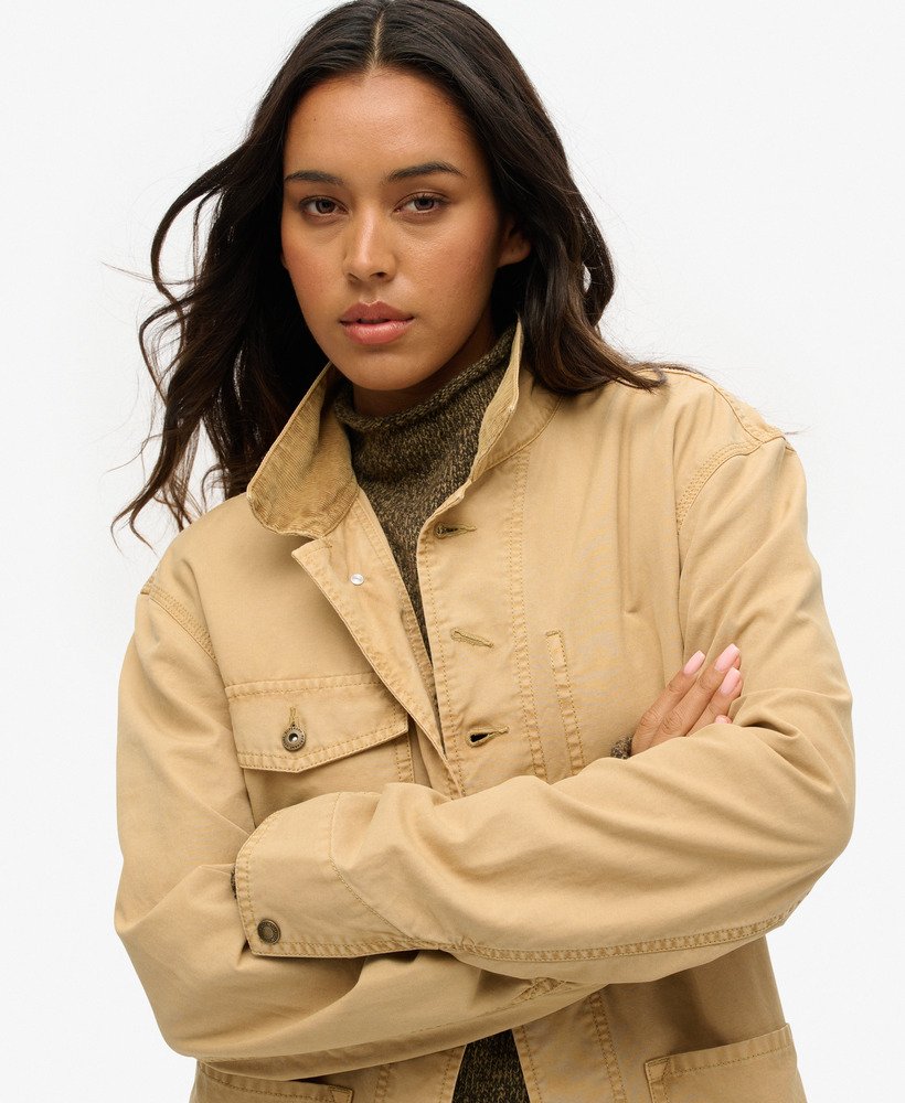 MEER. SHEER JACKET クリーム Cream shearling jacket with leather piping | Marni