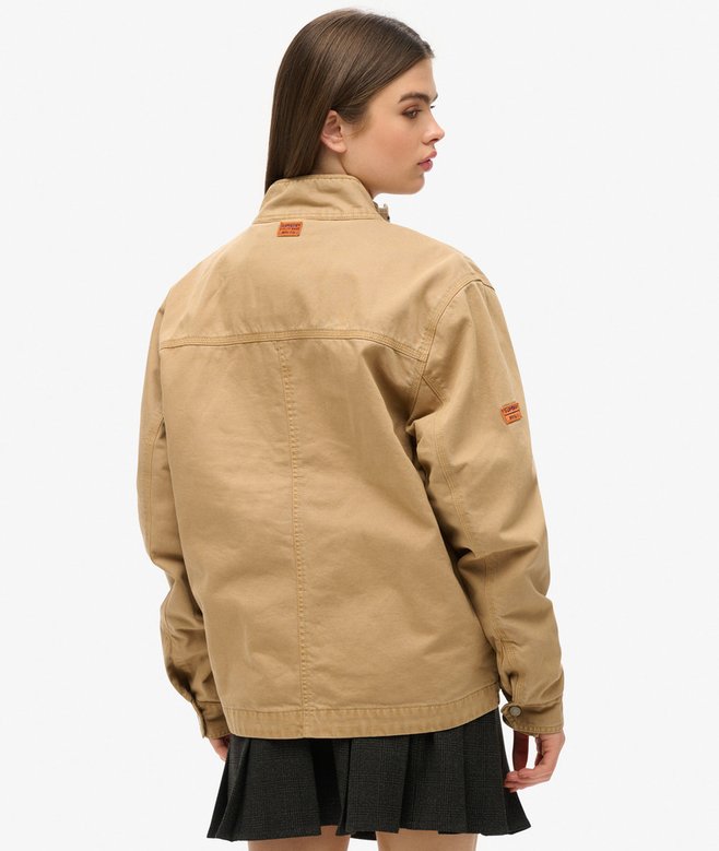 Mujer Cazadora Harrington clásica extragrande en beige cañón