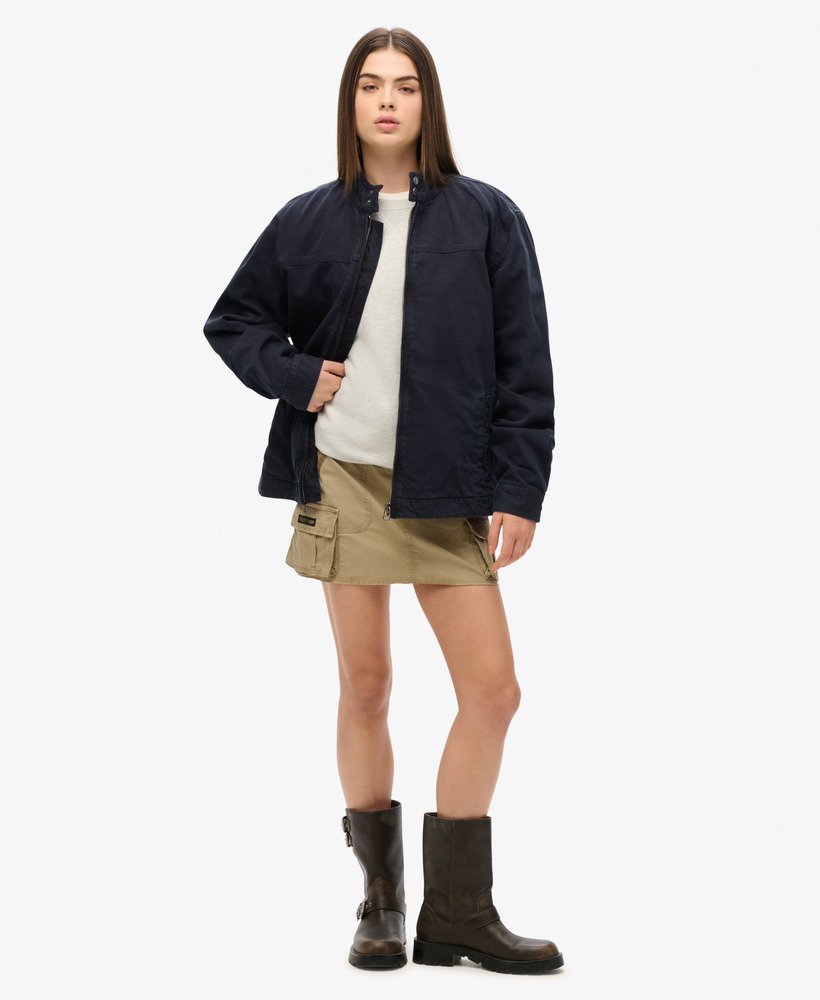 womens Oversized Classic Harrington Jacket in Eclipse Navy