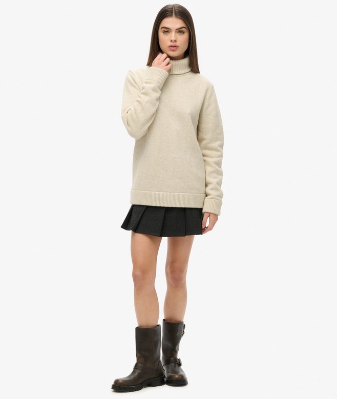The Merchant Store - Oversized Roll Neck Jumper Price £42.49 Price reduced from £84.99 to You Save 50%